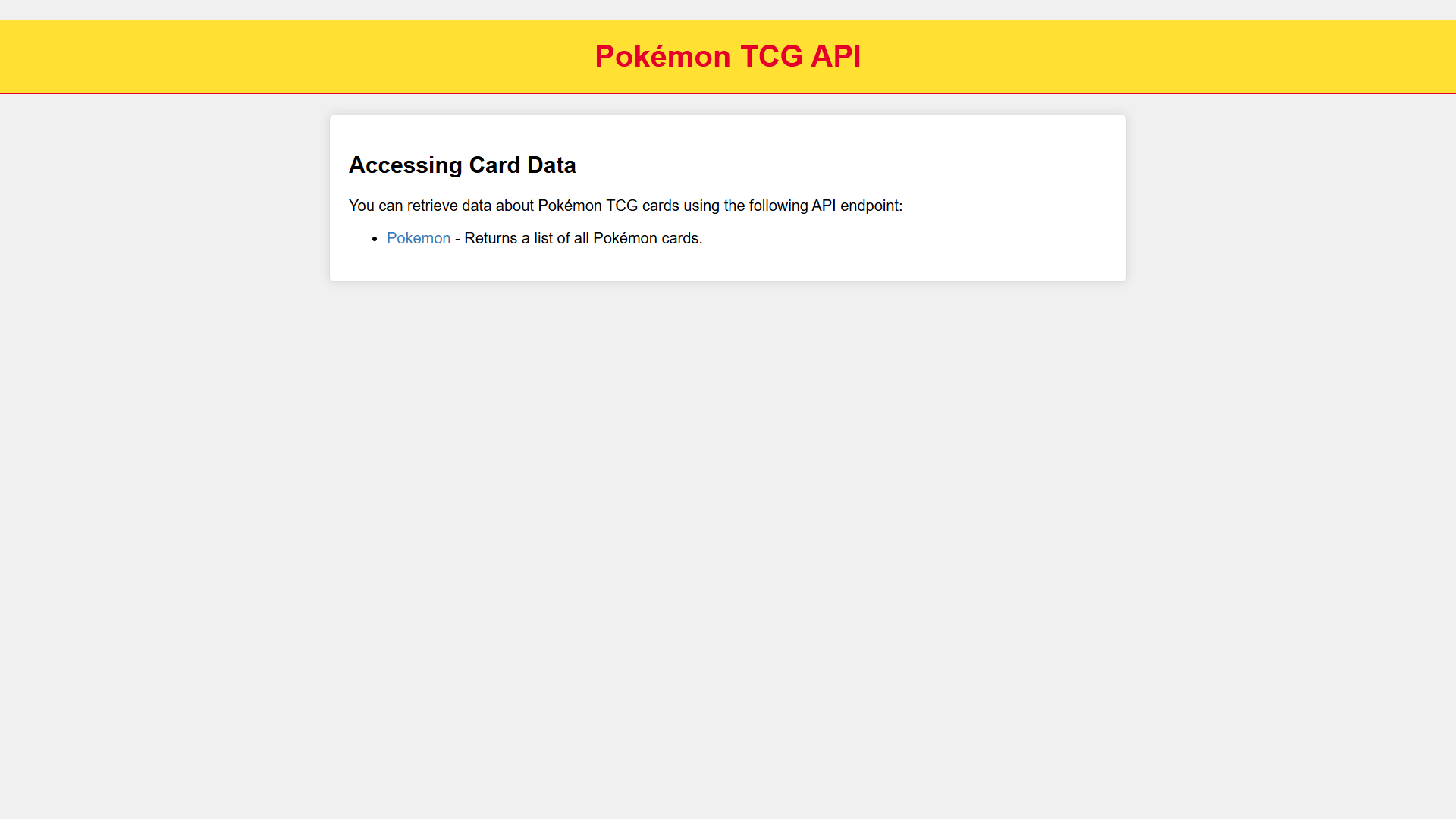 Screenshot of Project API